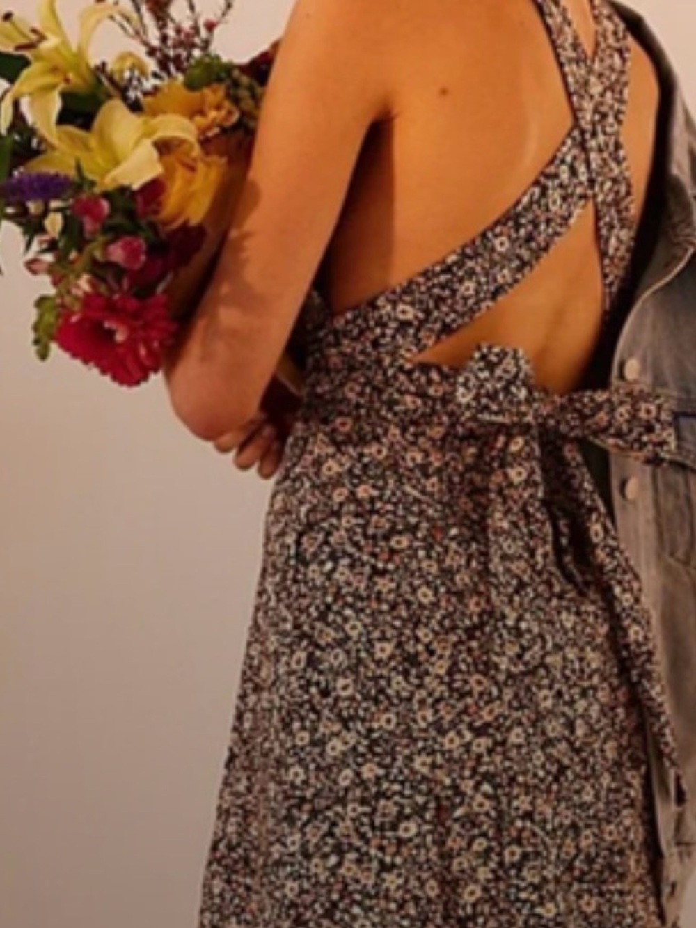 Free People Women's BABY'S GOT IT
Halter Tie Floral Mini Dress